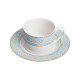 Ceramic coffee and tea cup 250 ml with Ethnic ornament white
